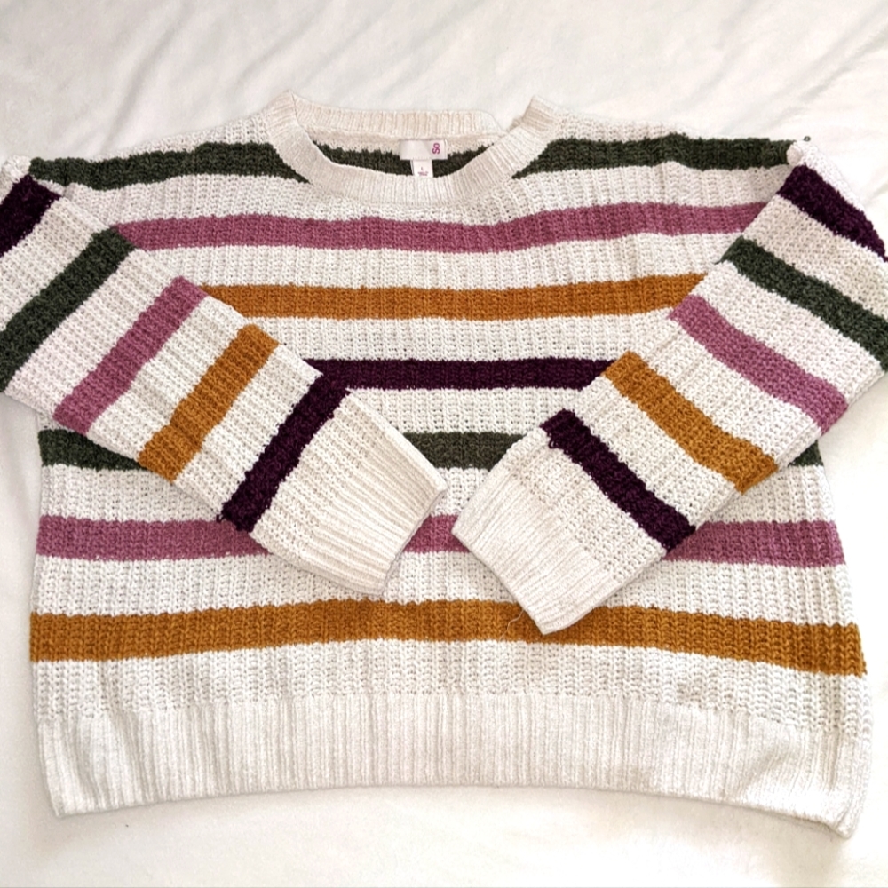 Striped crop sweater
